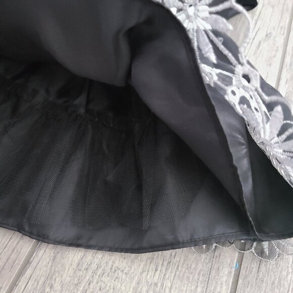 Sweet Heart Rose infant girls black and white formal velvet winter dress sz 12M - Picture 5 of 10